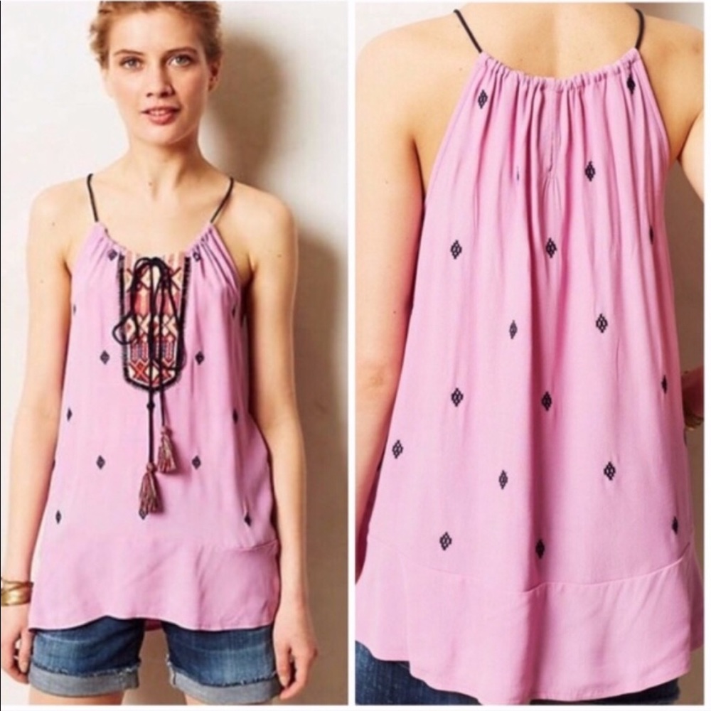 Anthropologie Vanessa Virginia Anayet Beaded Top S - Picture 2 of 4